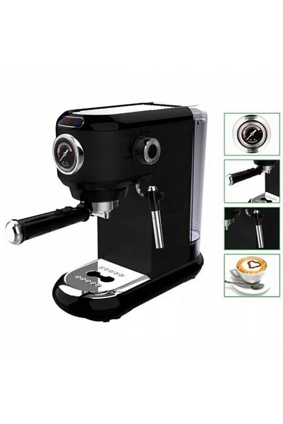 DLC Espresso Coffee Machine by - 15 Bar - 1000ml - Black (DLC-CM 7318)