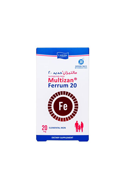 Multizan Ferrum Used for Iron Deficiency and Treatment, 20 Mg, 30 Tablets