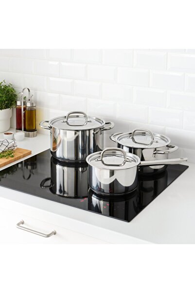 IKEA 365+ Cookware Set, 6 Pieces, Stainless Steel