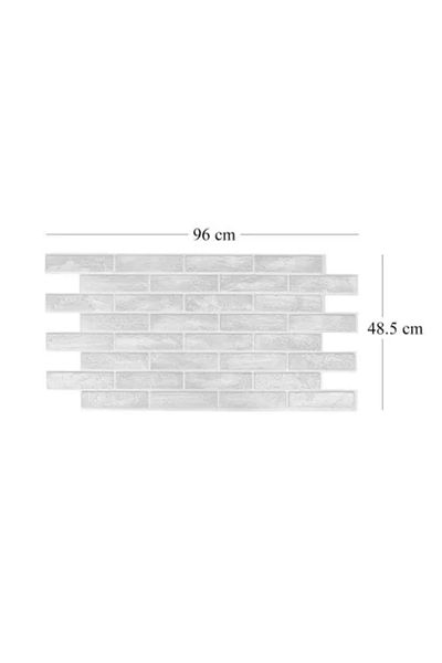 Artool Decorative panel, PVC, brick model 3D, light gray shades, 96 x 48.5 cm