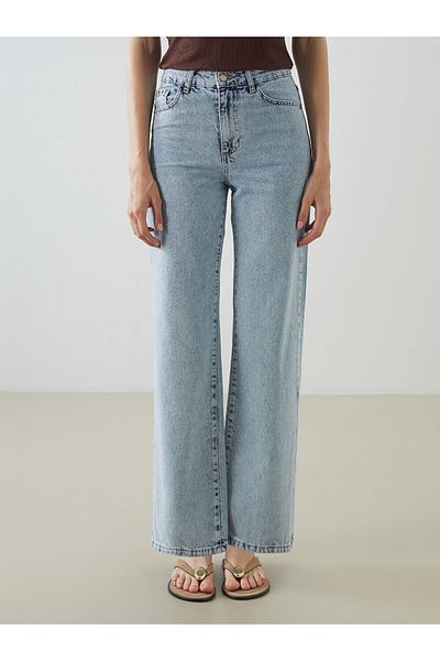 LC Waikiki Pantaloni de damă în jean Wideleg