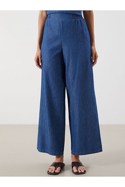 LC Waikiki Pantaloni de damă Wideleg cu talie elastică