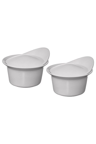 IKEA FÄRGKLAR Baking Dish/Serving Dish with Lid, Matte Light Gray, 0.2L