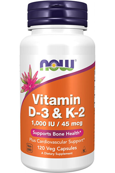 Now Foods Vitamin D3 And K2, 1,000 Iu/45 Mcg, 120 Capsules