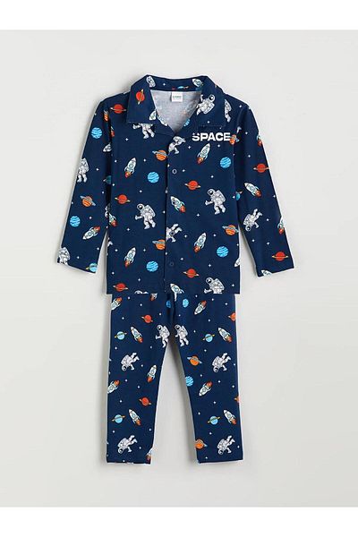 LC Waikiki Lcw Kids Shirt Collar Boys Pajamas Set (W5)