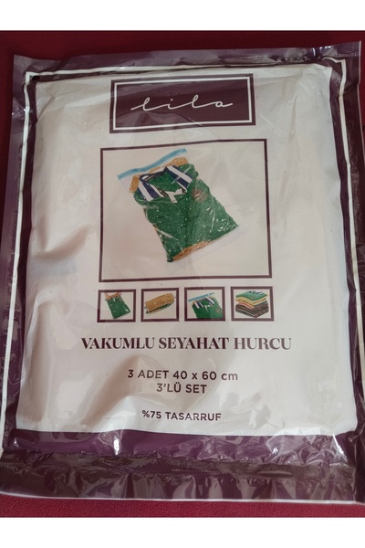 MERT AMBALAJ ÜRÜNLERİ Roll-Up Vacuum Travel Bag 3 Pieces, Easy Living Vacuum Bag, 40X60 - 3 - Orange