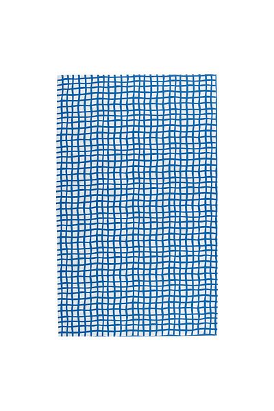 IKEA مفرش طاولة PILLERSTARR، منقوش/أزرق أبيض، 145 × 240 سم