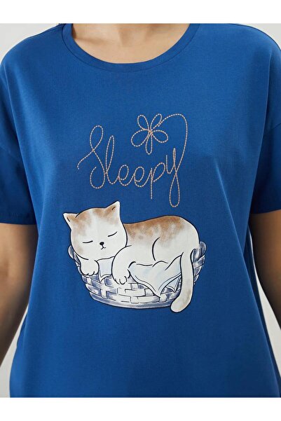 LC Waikiki Дамски пижамен комплект с щампа и кръгло деколте (W5)