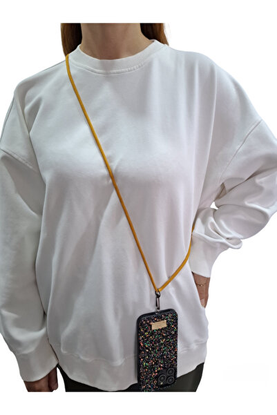 Techno Tüm Kılıflara Uyumlu Çapraz Kullanıma Uygun Yükseklik Ayarlı Düz Renk Boyun İpi Telefon Askısı 65cm