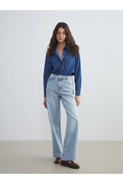 LC Waikiki Γυναικείο Jean Παντελόνι Wideleg