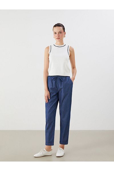 LC Waikiki Pantaloni de damă, cu talie elastică, cu croiala dreaptă