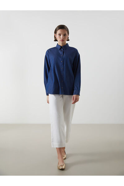 LC Waikiki بنطلون جينز نسائي واسع الساق من أوزماركا للموسم الجديد مع خصر مطاطي