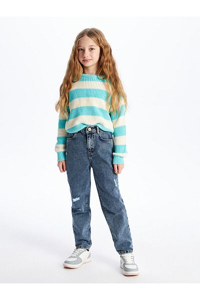 LC Waikiki Pantaloni Mom Jean pentru fete cu detaliu rupt