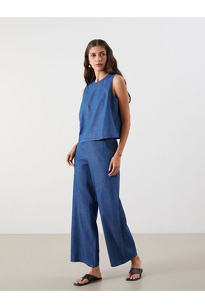 LC Waikiki Pantaloni de damă Wideleg cu talie elastică