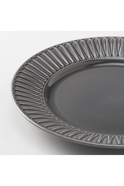 IKEA STRIMMIG Side Plate, Gray Ceramic, 21 cm