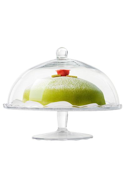 IKEA ARV BRÖLLOP Serving Stand with Lid, Clear Glass, 29cm