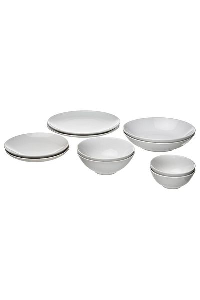 IKEA طقم تقديم GODMIDDAG مكون من 10 قطع، أبيض