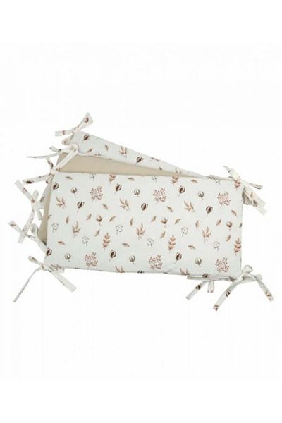 Koell Aparatoare laterala pentru patut copii, 180 x 30 cm, 3 piese modulare, Bumbac, Koell, Bej