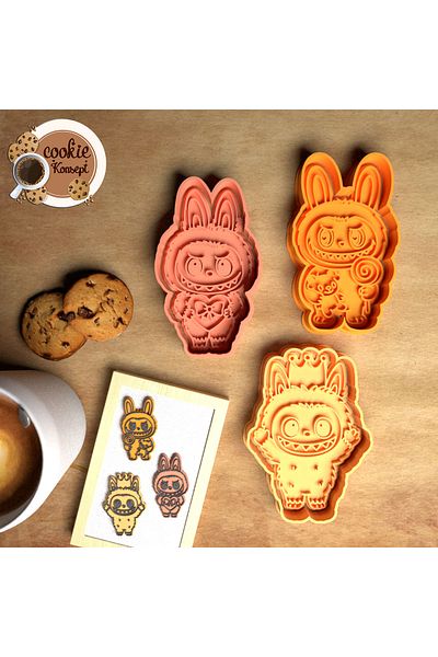 CookieKonsept مجموعة قوالب لابوبو مكونة من 3 قطع - متوافقة مع البسكويت والعجين والطين # 5