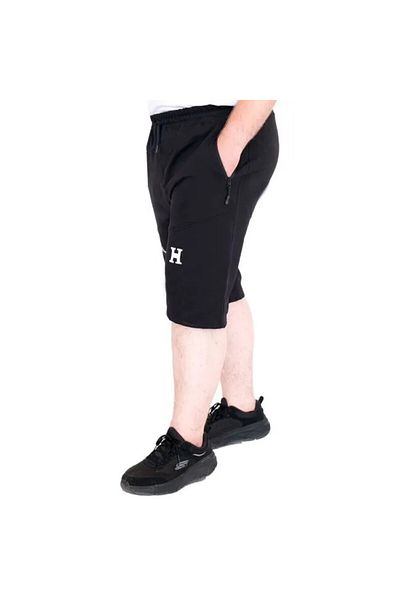 cusseli Plus Size Men's Shorts 2 Thread Piece U25504 Black