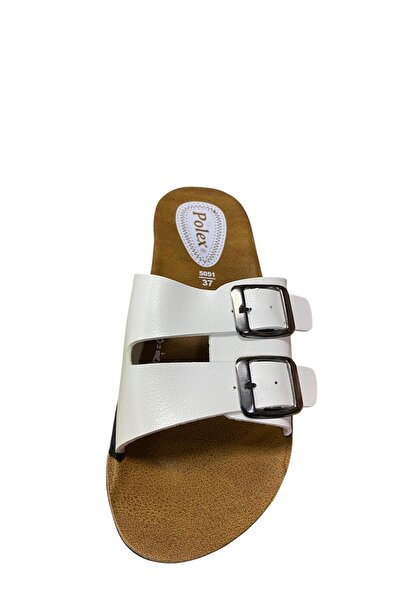 POLEX Papuci de damă cu cataramă dublă cu talpă plată