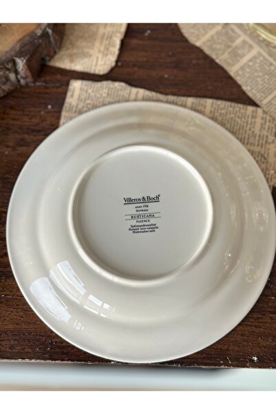 Villeroy & Boch طبق بورسلين عتيق من البورسلين الأحمر من فيليروي بوش روستيكانا مقاس 23.5 سم قطعة