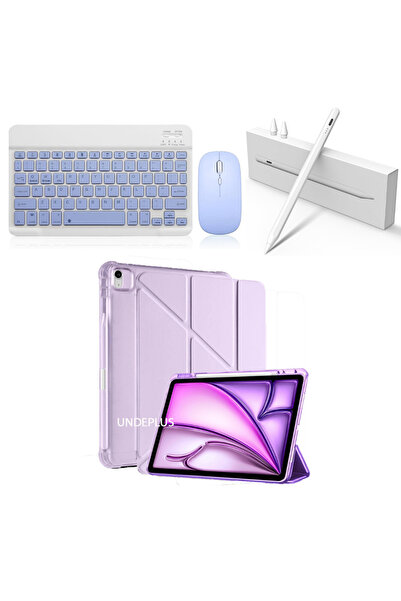 Covpor Apple iPad 10.NESİL 10.9 ve 11. NESİL A16 Uyumlu Origami Kılıf Lila+ Bluetooth Klavye ve Mouse+Kalem