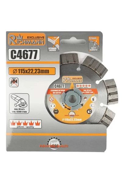 richmann exclusive Disc diamantat segmentat, beton, cărămidă, tăiere uscată, 115 mm/22,23 mm, exclusiv Richmann