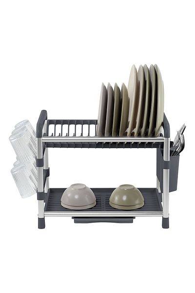 SAFA Multifunctional 2-Tier Stainless Steel Dish Drying Rack for Dishes, Tableware, and Kitchen Supplies