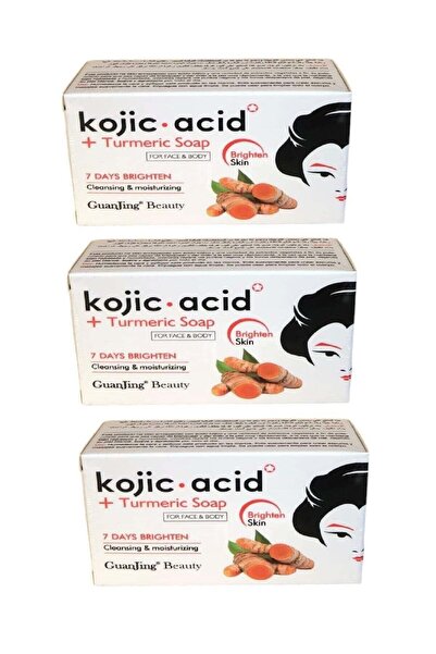 KOJIC ACID ثلاث قطع من صابون الكركم الكوجيك للوجه والجسم 120 × 3 جم