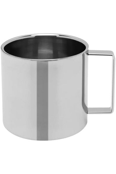 cc bin shihon 260ml Stainless Steel Double Wall Coffee and Tea Mug with Spoon and Saucer Shatterproof Design