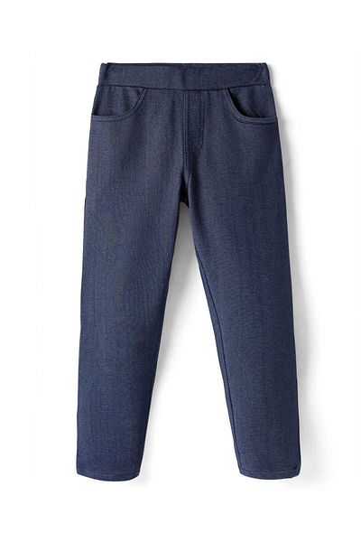 Honeyhap Premium Cotton Knit Bio Finish Full Length Stretchable Jeggings - Navy Blue