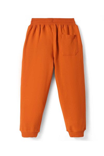 Pine kids Lounge Pants With Text Patch - Dark Orange