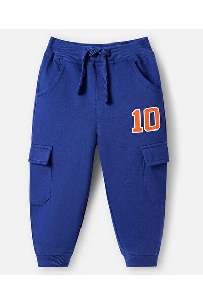 Babyhug Cotton Terry Full Length Jogger Fit Lounge Pants with Ribbed Waist & ...