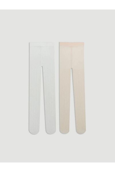 LC Waikiki Lcw Baby Basic Baby Girl Pantyhose 2-Pack (W5)