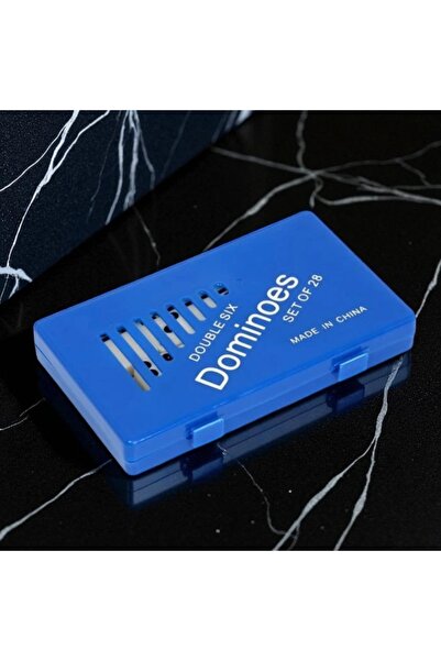 Kuzey Tacı Plastik Kutulu Domino Oyunu Klasik Kolay Taşınabilir Eğlenceli Vip 17 Cm Lacivert