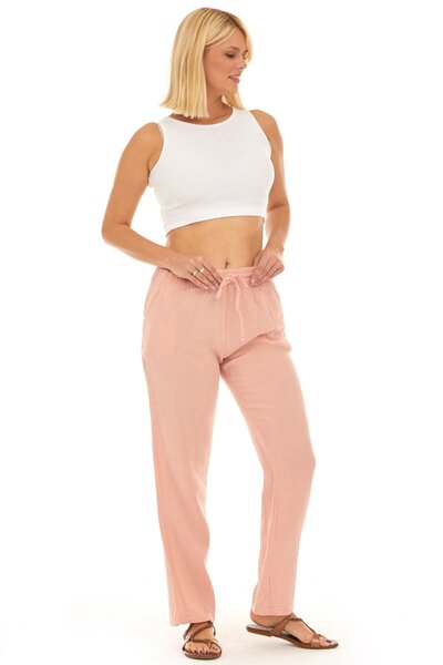 MODA Pink Colored Muslin Thin Pants