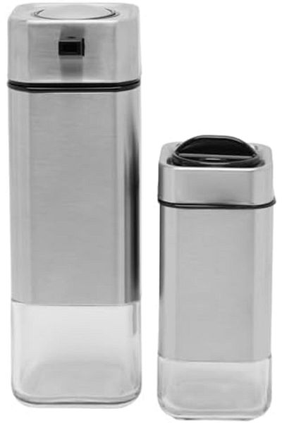 cc bin shihon 220ml Olive Oil Dispenser and 100ml Salt Pepper Shakers Set Stainless Steel Body for Kitchen Use