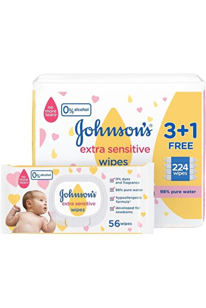 XCESS Baby Very Sensitive Baby Wipes 3+1 Pack 56 (224 Wipes) – 98% Pure Water...