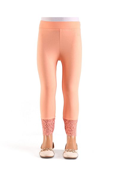 Honeyhap Premium Cotton Solid Ankle Length Leggings Pack of 2-Dark Purple and Tropical Peach