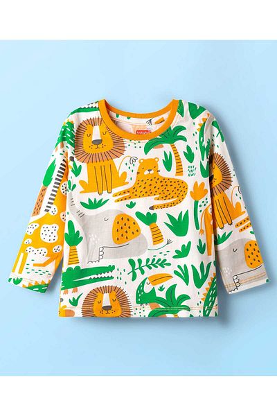 Babyhug Co-Ord Night Suit With Animal Print - Multicolor