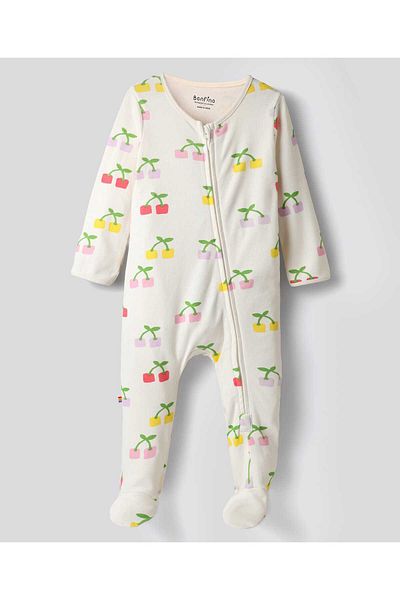 Bonfino Fruit and Flower Printed Sleepsuits (Pack Of 3) - Multicolor