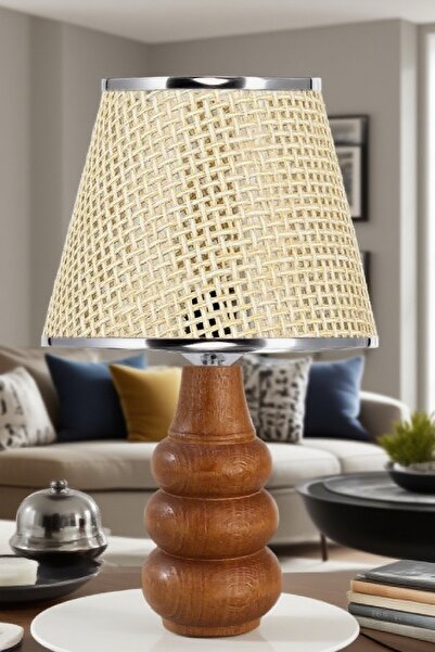 571 Store Sina Table Lampshade Wooden Body Fabric Headboard Decorative Table Lamp Night Light