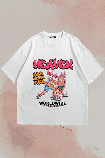 Grove Fashion Tricou oversize unisex imprimat pentru copii Kick Boxing