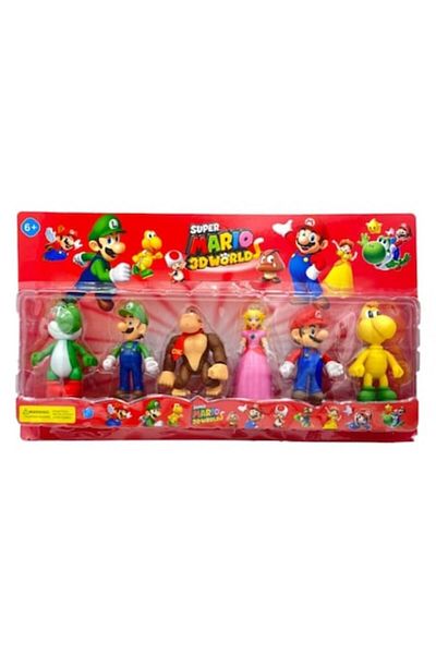 MASHASHOP Set 6 Figurine Super Mario si prietenii sai, multicolor, 9 cm