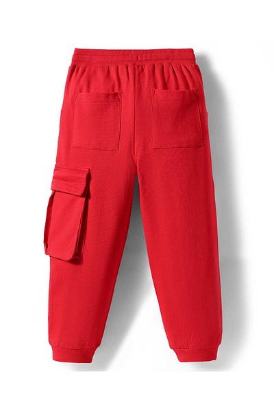 Honeyhap Premium 100% Cotton Knit Full Length Lounge Pant with Bio Finish Brave Print-High Risk Red