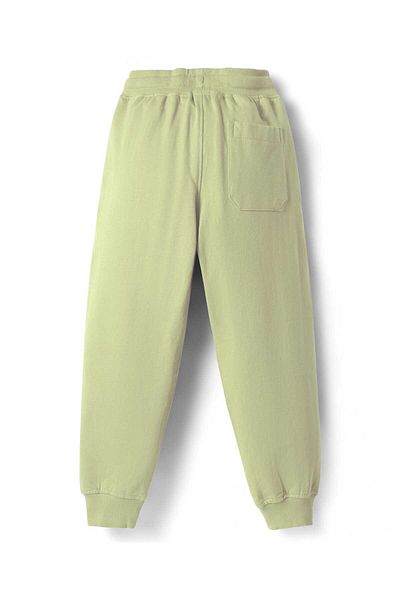 Pine kids Pine Kids Cotton Knit Full Length Lounge Pants with Text Patch - Light Green