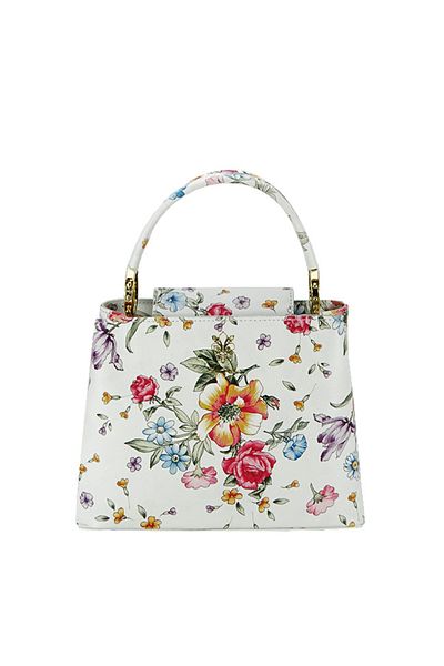 SOFILINE Geantă din piele naturală cu imprimeu floral 8950 120 Alb