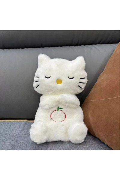 HK GİFT SHOP Hello Kitty sevimli uyku arkadaşı nefes alan peluş oyuncak rahatlatıcı müzikli