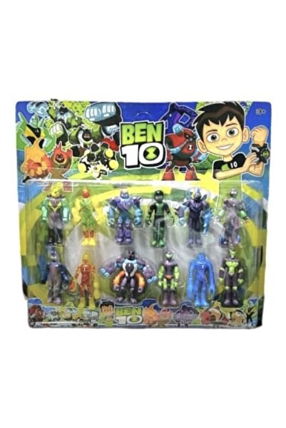 MASHASHOP Set 12 figurine Ben 10 MASHASHOP, multicolor, 8 cm + set plastilină...
